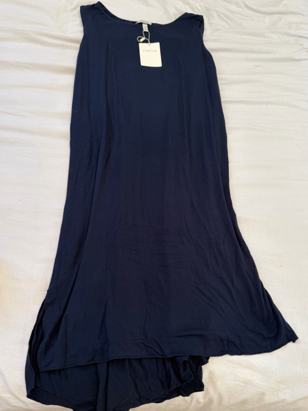 NWT Kinross Cashmere navy women’s dress dusk soft flowy comfortable - Picture 7 of 7